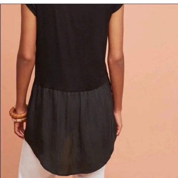 Anthropologie black mixed media top - Picture 4 of 10